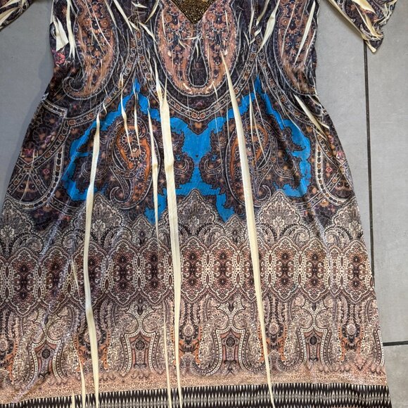 Boston Proper Boho Beaded Dress Multicolor Size M - Picture 8 of 11